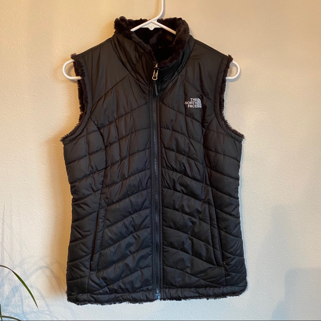 North Face Black Reversible Vest Brand New
